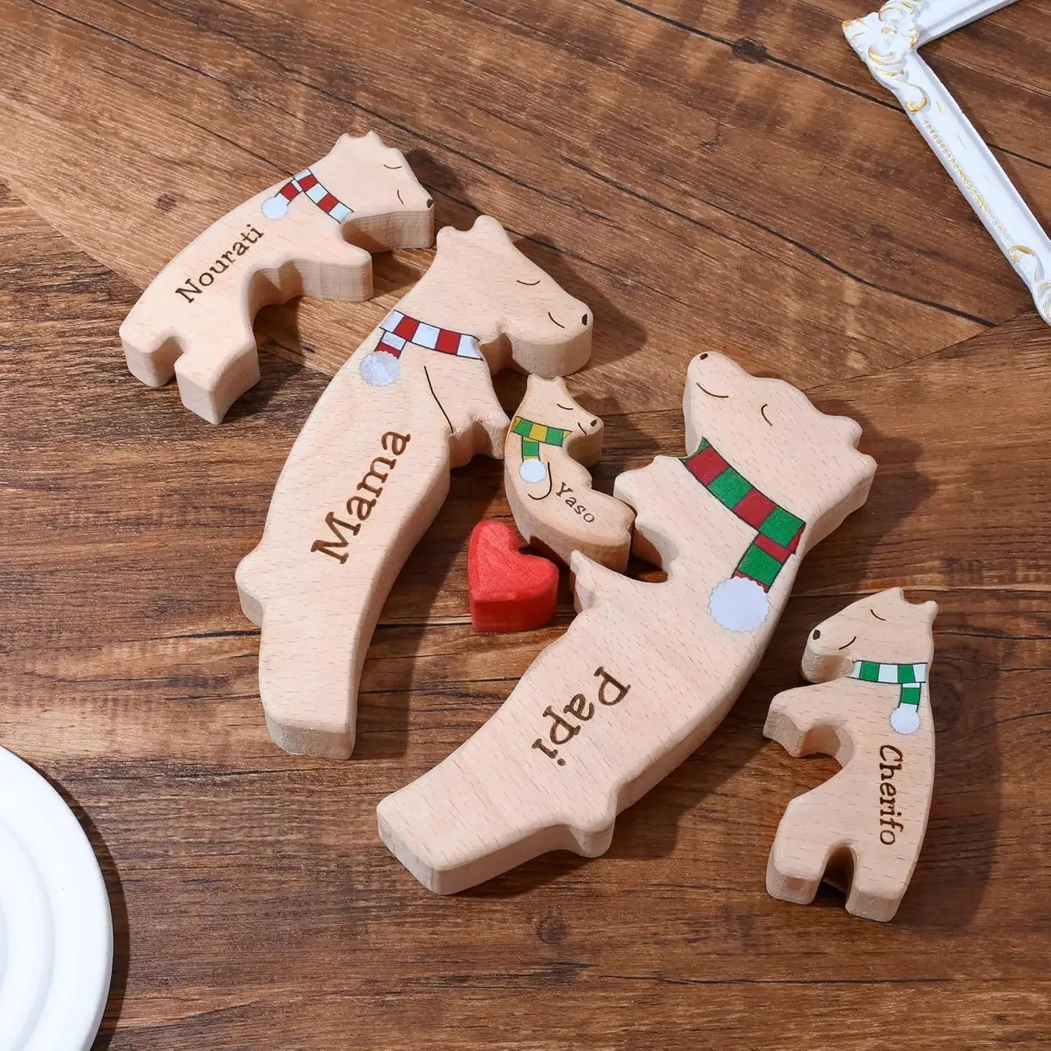 memoboxes™ Custom Bear Family Wooden Puzzle – Personalized Family Keepsake