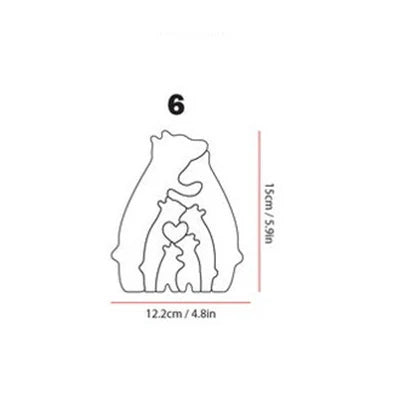 memoboxes™ Custom Bear Family Wooden Puzzle – Personalized Family Keepsake