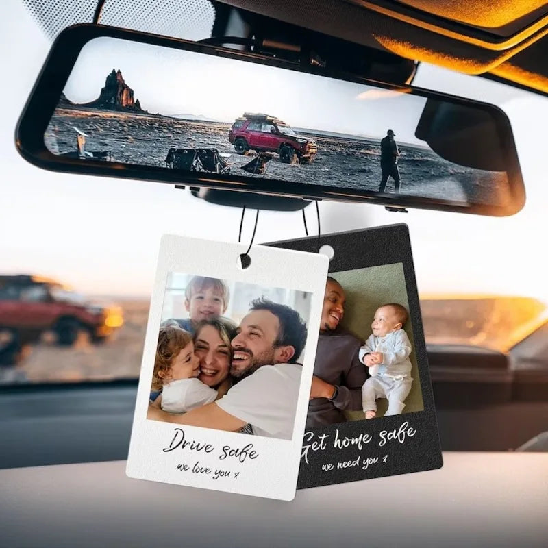 “MEMOBOXES® Custom Photo Car Pendant – Personalized Gift for Family, Anniversary, or Keepsake