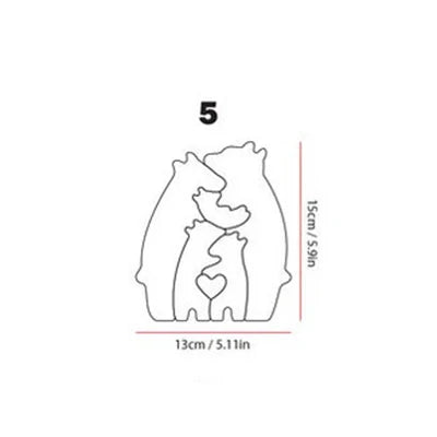 memoboxes™ Custom Bear Family Wooden Puzzle – Personalized Family Keepsake