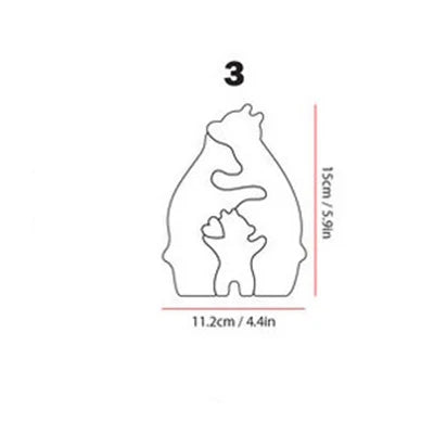 memoboxes™ Custom Bear Family Wooden Puzzle – Personalized Family Keepsake