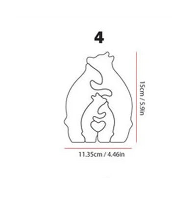 memoboxes™ Custom Bear Family Wooden Puzzle – Personalized Family Keepsake