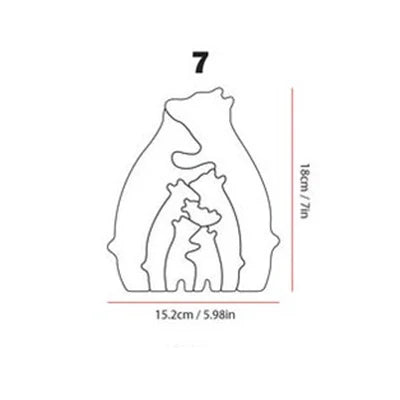 memoboxes™ Custom Bear Family Wooden Puzzle – Personalized Family Keepsake
