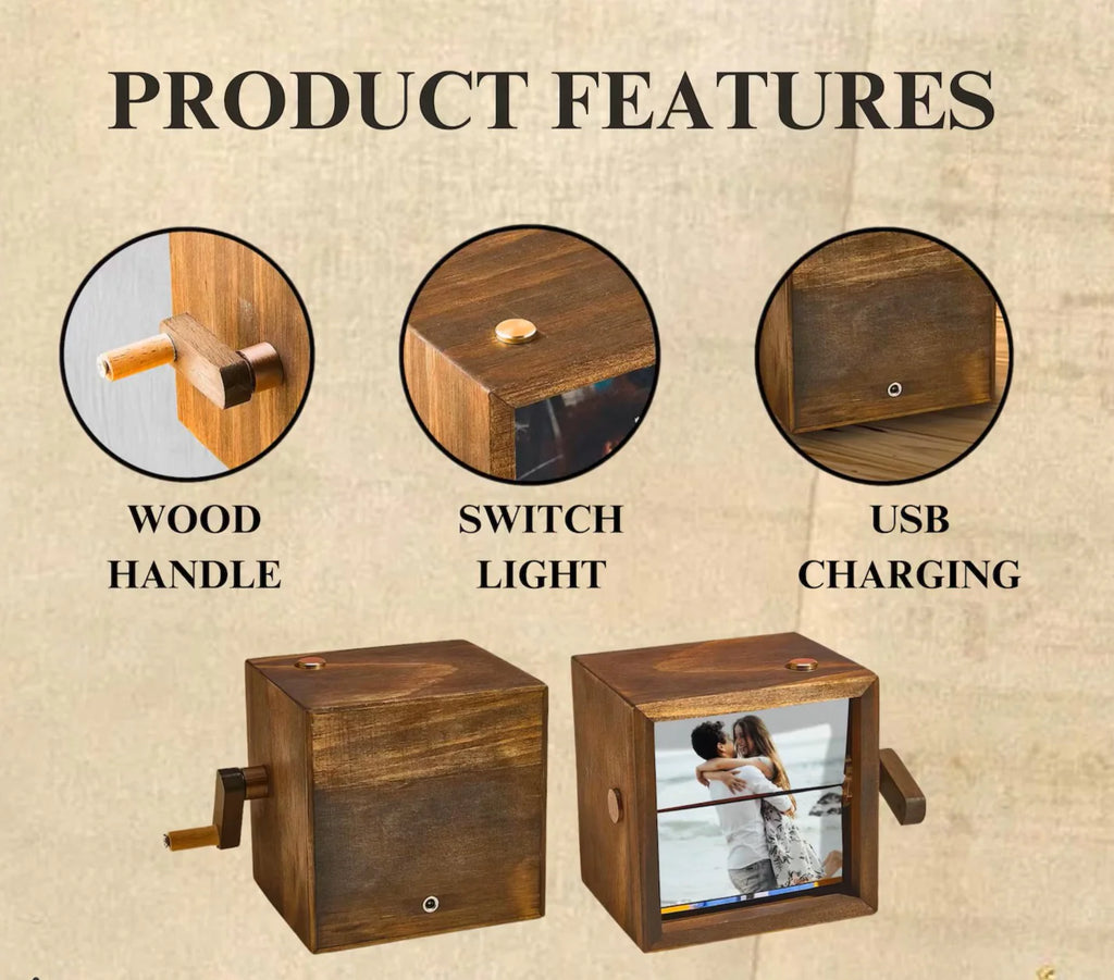 MEMOBOX™ – Custom Wooden Flipbook Frame